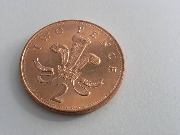Two Pence Macro of English two pence coin. skeable stock pictures, royalty-free photos & images