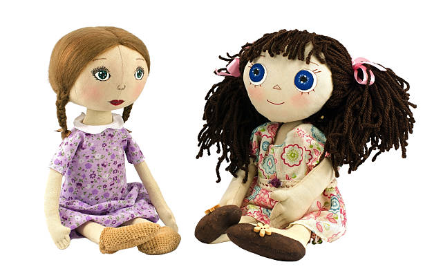 Two rag dolls stock photo