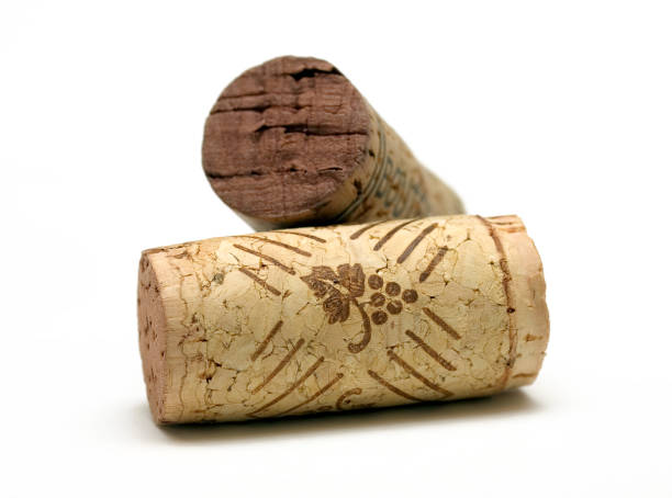 Two wine corks stock photo