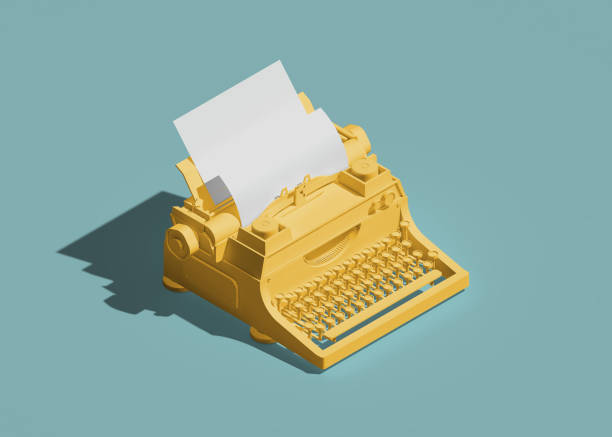 typewriter icon isometric view. 3d rendering stock photo