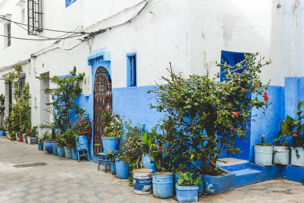 Typical arabic architecture in Asilah. stock photo