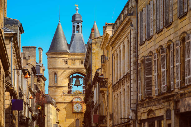typical  buildings in bordeaux, France stock photo