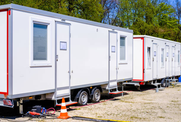 typical mobile office container stock photo