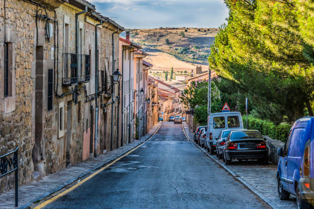 Typical street of the city of Siguenza. Guadalajara Spain stock photo