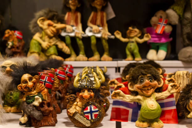 Typical trolls of Norway stock photo