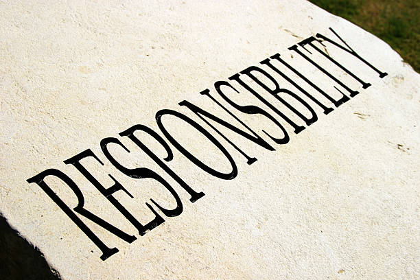 Typography of the word RESPONSIBILITY stock photo