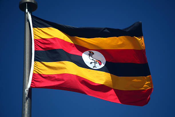 Uganda Flag stock photo