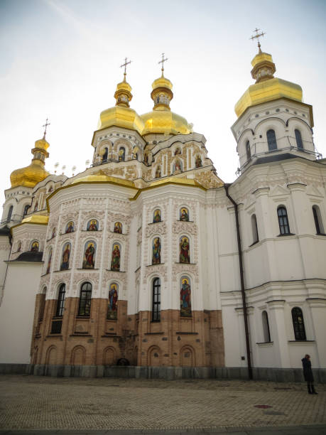 Ukrainian Architecture Saint Lavra Baroque and Modernist style stock photo