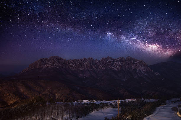 Photo of Ulsan bawi Rock with Milky way galaxy on Seoraksan mountains.