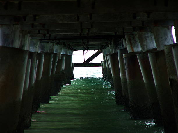Under the Jetty 2 Underneath a jetty at the ocean stetner stock pictures, royalty-free photos & images