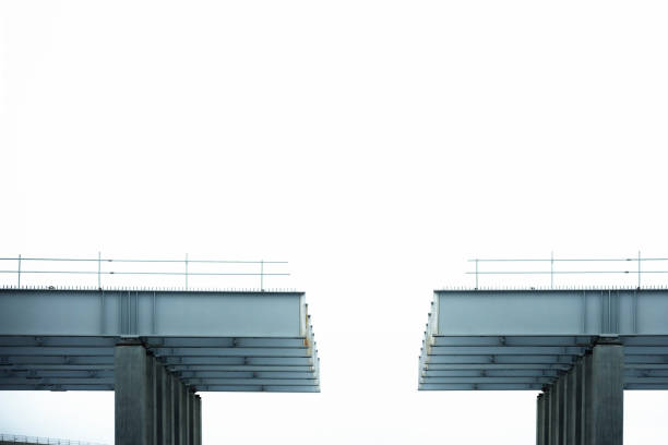 Unfinished Bridge A bridge nearing completion incomplete stock pictures, royalty-free photos & images