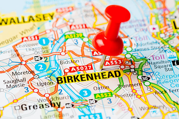 United Kingdom capital cities on map series: Birkenhead Source: "World reference atlas"Source: "World reference atlas" the wirral stock pictures, royalty-free photos & images