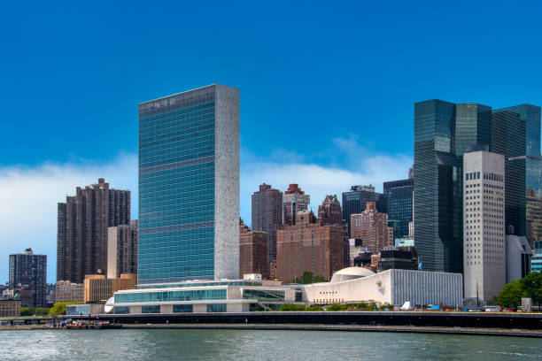 United Nations building in New York stock photo
