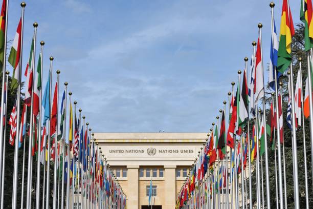 United Nations Headquarters in Geneva stock photo