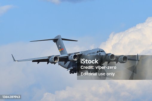 istock United States Air Force Boeing C-17A Globemaster III transport aircraft. 1364281943