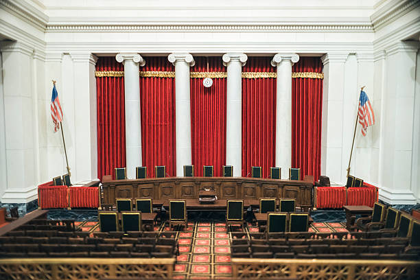 United States Supreme Court Interior of US Supreme Court in Washington DC. supreme court building stock pictures, royalty-free photos & images