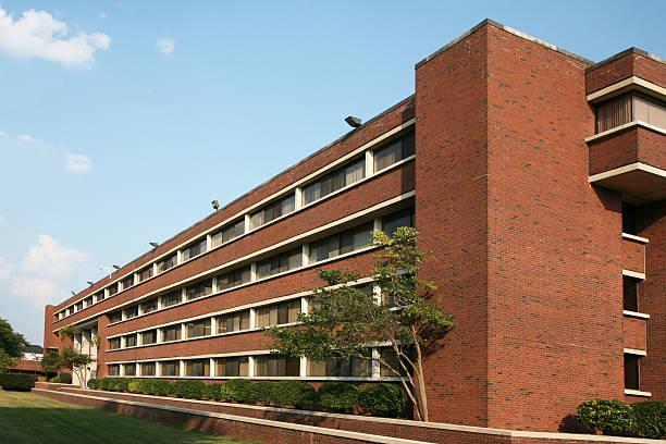 University Dormitory Modern dormitory on a college campus. community colleges stock pictures, royalty-free photos & images