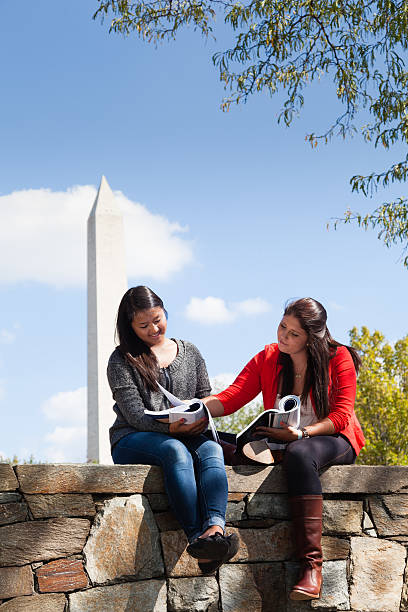 University Students Studying Together in Washington, DC stock photo
