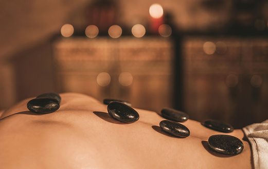 Unrecognizable Young Man On A Hot Stone Massage Therapy Stock Photo - Download Image Now - iStock