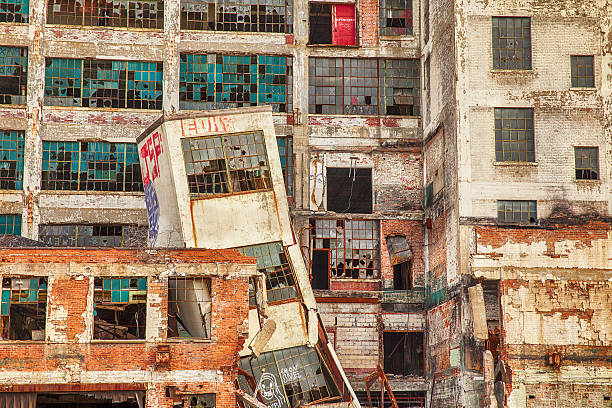 Urban Decay At Detroit Factory stock photo