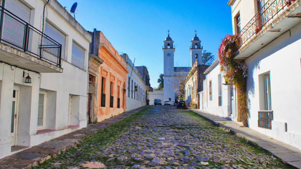 Uruguay, Streets of Colonia Del Sacramento in historic center (Barrio Historico) stock photo