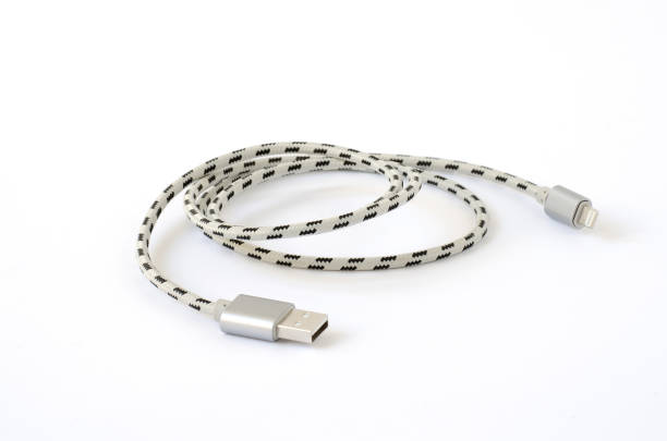 usb cable for cell phone isolated stock photo