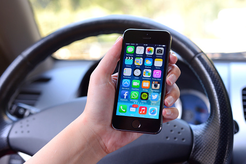Using Iphone 5s In Car Stock Photo Download Image Now Istock