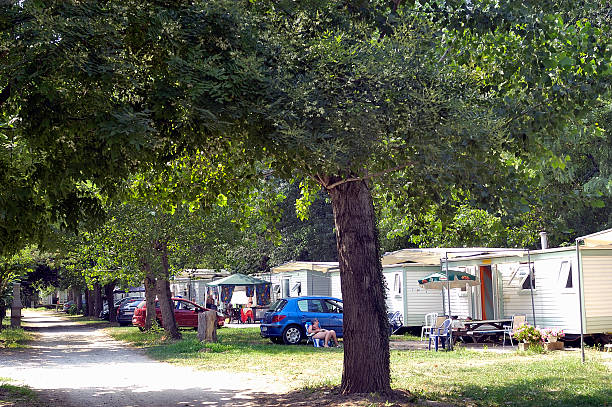 Vacancies with the camp-site stock photo