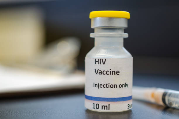 HIV vaccine vial stock photo