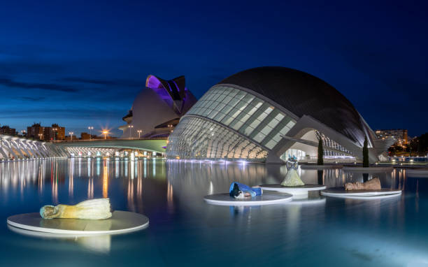 Valencia - The City of Arts - Hemisferic and Palau de les Arts Reina Sofia (Opera House) stock photo