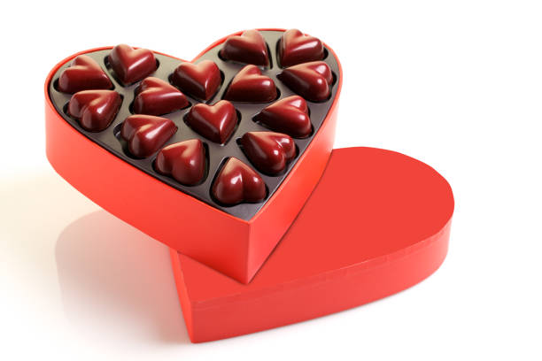 Valentines day chocolate box stock photo