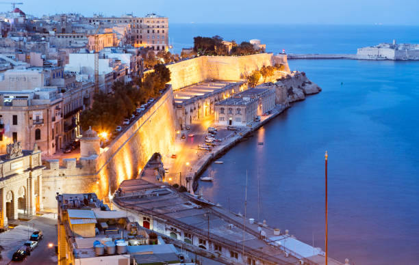 Valletta seen from Saluting Battery stock photo