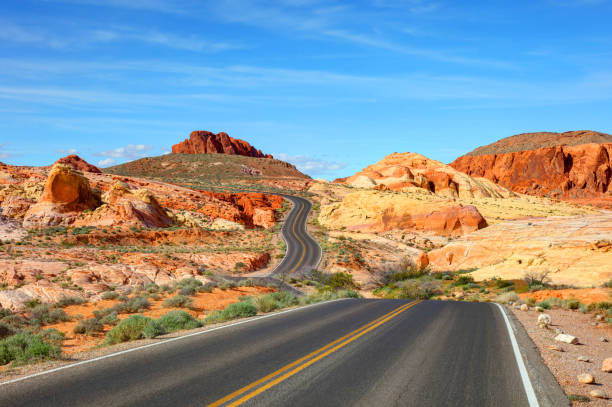 Valley of Fire, Nevada Valley of Fire State Park is a public recreation and nature preservation located 50 miles northeast of Las Vegas valley of fire stock pictures, royalty-free photos & images