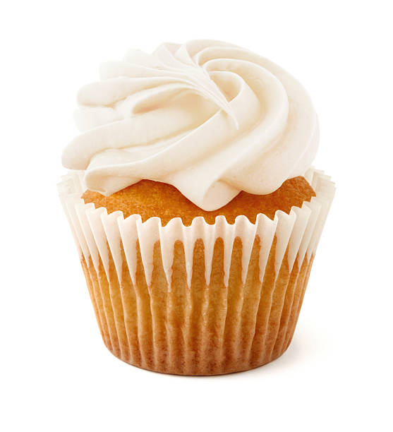 Vanilla Cupcake Vanilla Cupcake isolated on white cupcake stock pictures, royalty-free photos & images