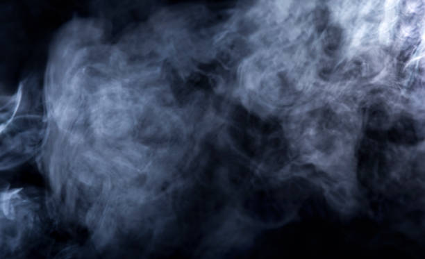 Vape Smoke on Black Background stock photo