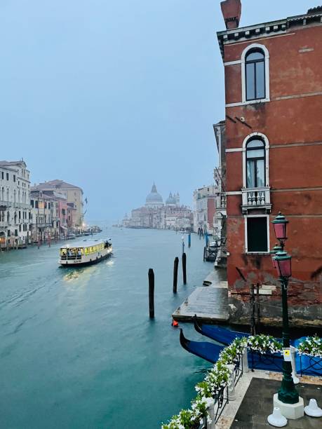 Vaporetto on Grand Canal Venice stock photo
