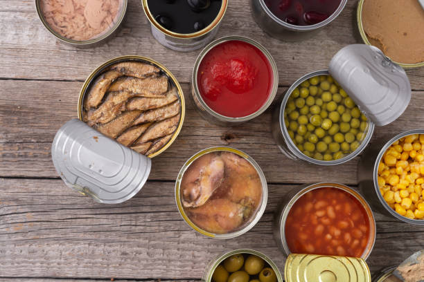 Variety Canned  food stock photo