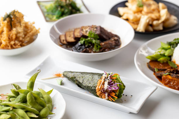 アジアのベジタリアン料理の様々な - 日本食 写真 ストックフォトと画像