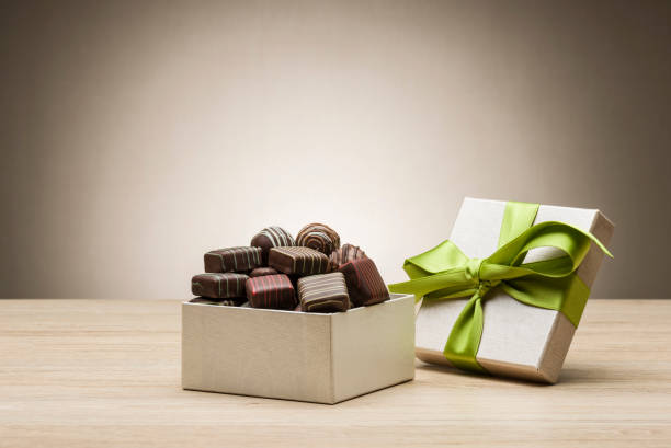 variety of chocolates stock photo