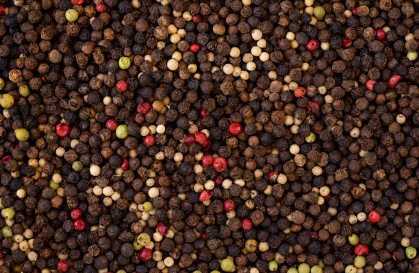 Variety of Peppercorns stock photo