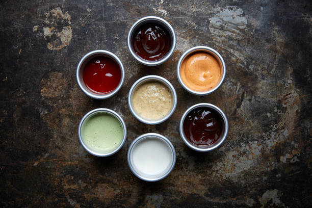 Various dip sauces Various dip sauces sauce stock pictures, royalty-free photos & images