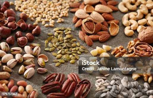 istock Various piles of nuts and seeds 179751167