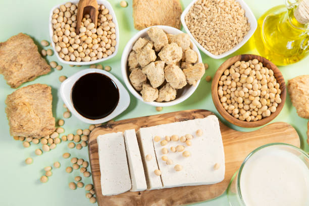 Various soy products stock photo