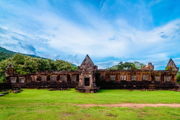 Vat Phou or Wat Phu is the UNESCO world heritage site in Champasak Province, Southern Laos stock photo