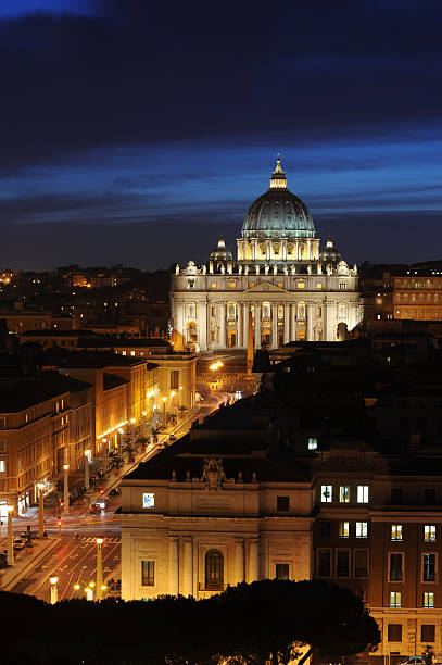Vatican at night stock photo