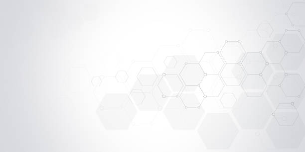 Vector hexagons pattern. Geometric abstract background with simple hexagonal elements. Vector hexagons pattern. Geometric abstract background with simple hexagonal elements. Medical, technology or science design technology background white stock pictures, royalty-free photos & images