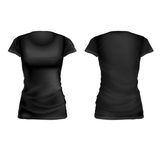 Download Top Blank Black T Shirt Front And Back Side View Design ...