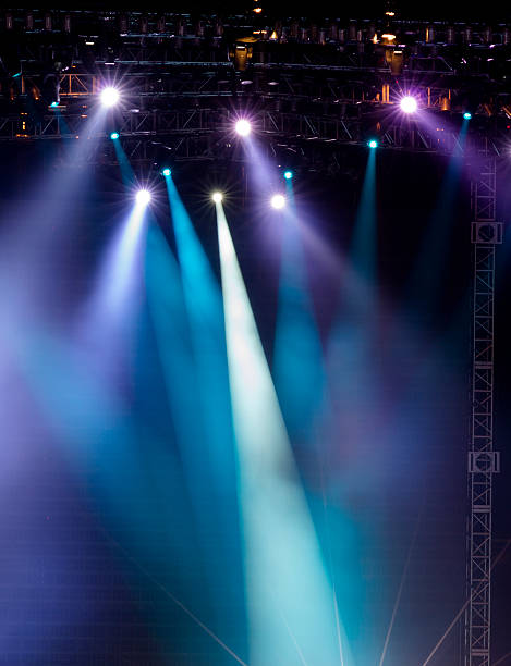 Vector Stage Spotlight with Laser rays stock photo