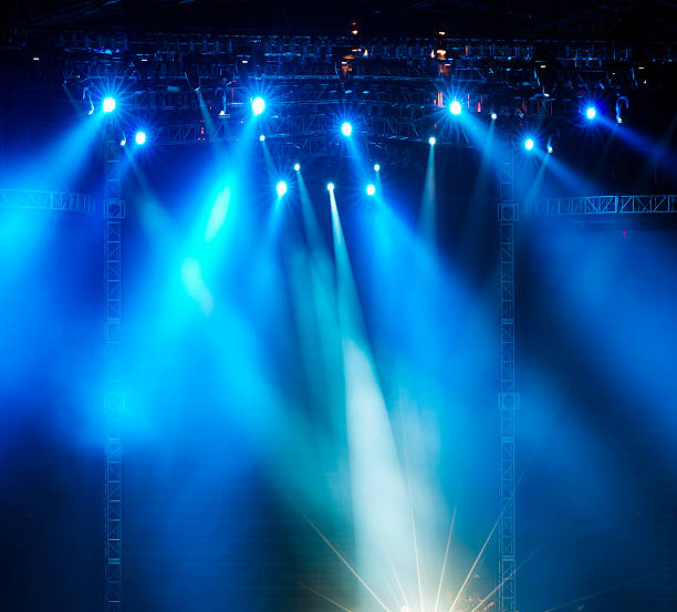Vector Stage Spotlight with Laser rays stock photo