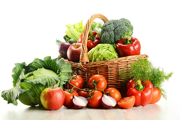 vegetable basket stock photo